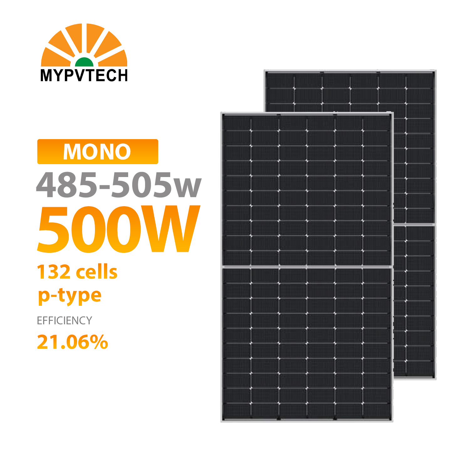 High Efficiency 500W PV Monocrystalline Polycrystalline Solar Panel and Home Solar Power System and Solar Module